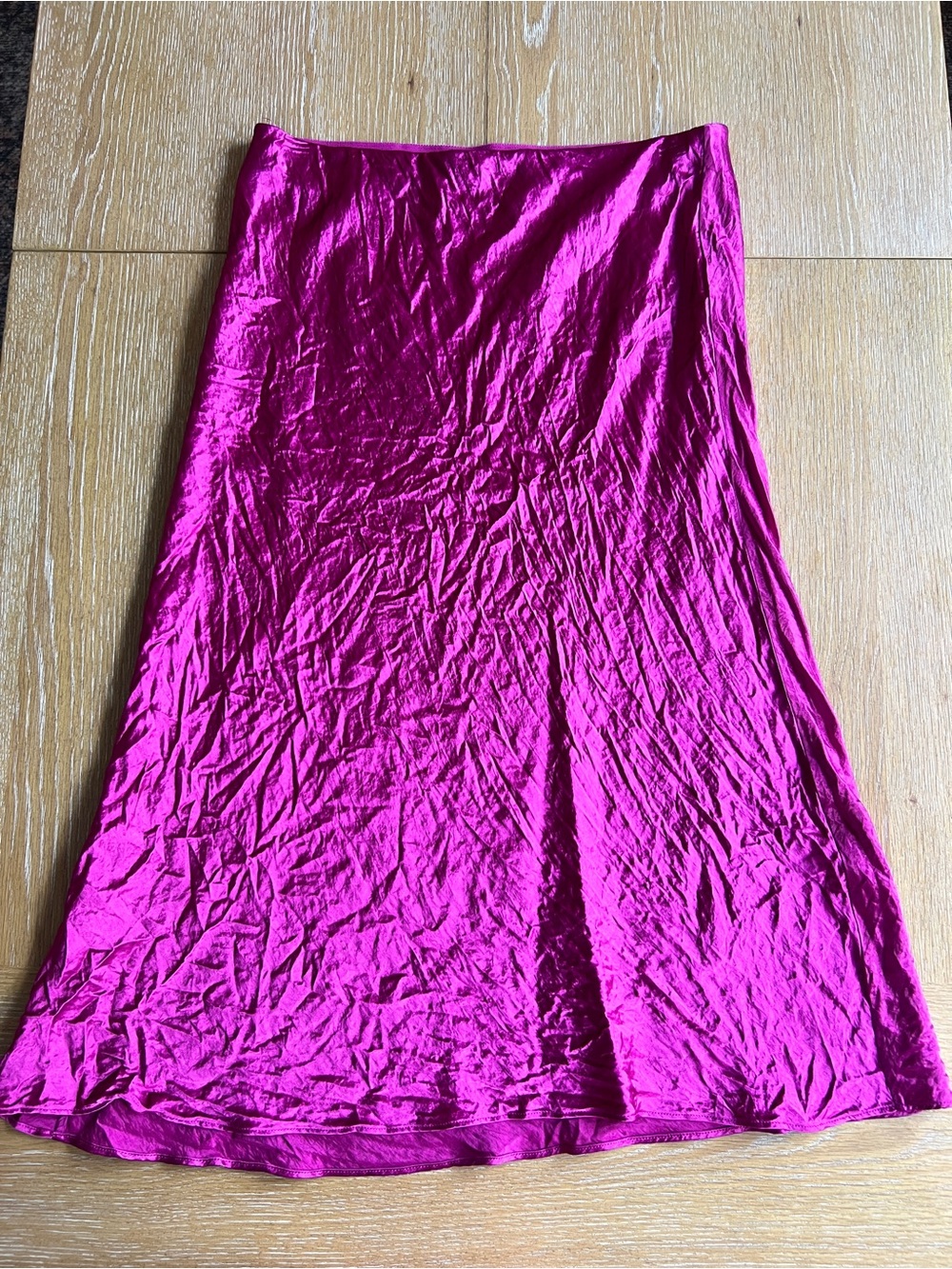 Babaton Fuchsia Satin A-Line Skirt